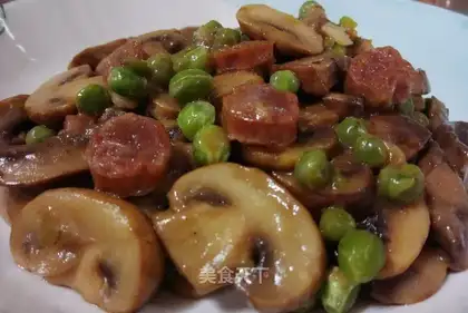 Fungus, beans, sausages