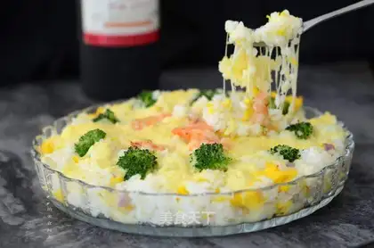 Shrimp rice with broccoli