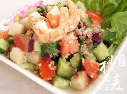 Cucumber shrimp vegetable salad