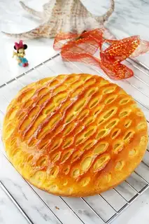 Peach and jam bread