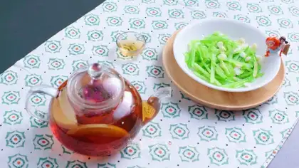 Celery almonds and English tea