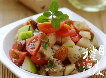 Quail cod almond salad