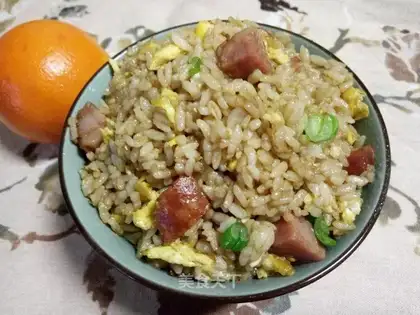 Soy sausage and egg fried rice