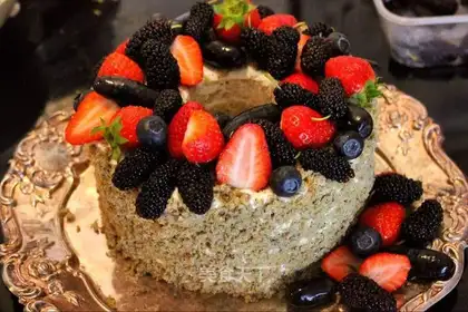 Black sesame ricin cake