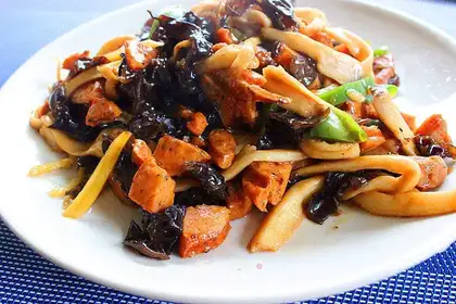 Fish apricot mushroom
