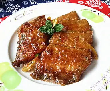 Japanese salad sauce and fish
