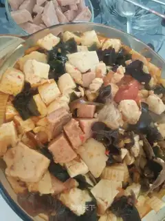 Hot cabbage tofu pot