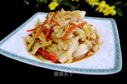 Sesame peppers and cabbage