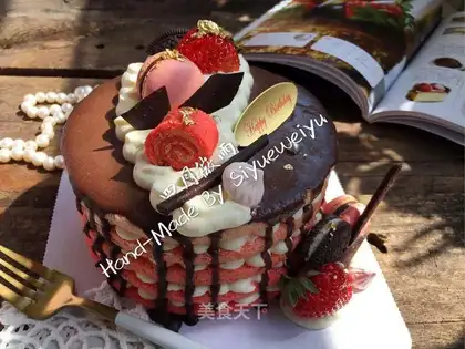 Chocolate-fresh naked cake