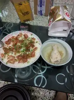 Weenie and chicken soup