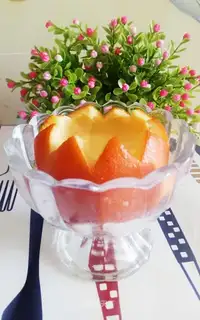 Orange steamed eggs