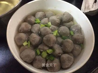 A boiled beefball soup