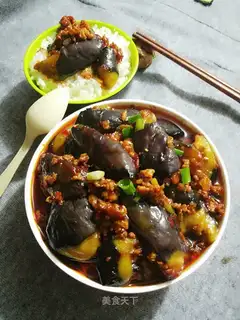 Fish, pork and eggplant
