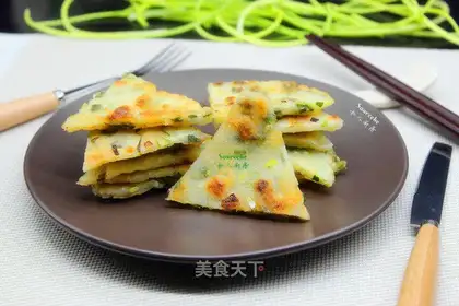 Wild onion pancakes