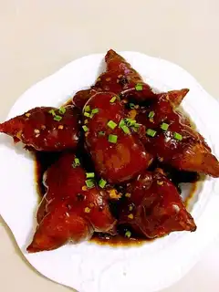 Red burning pig hoof