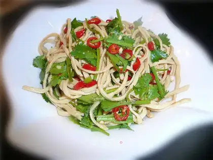 Mix shredded tofu