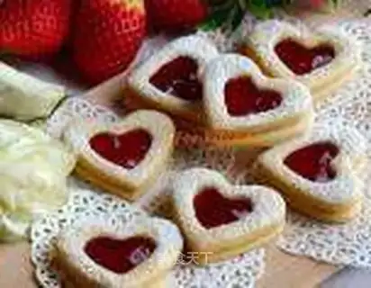 Sweet strawberry jam cookies