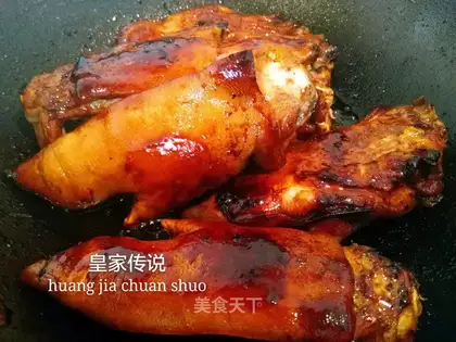 Red burning pig hoof