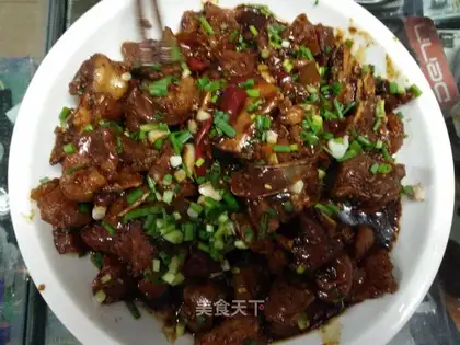 Red burning pig hoof