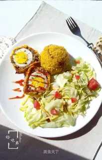Beef roasted Scottish eggs