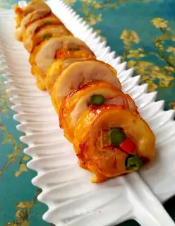 Roasted chicken leg rolls