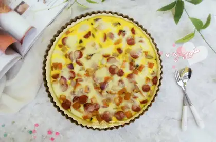 Onion sausage cheese pumpkin pie