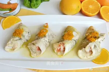 An orange mackerel roll