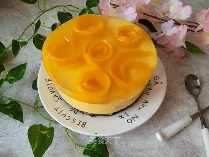 Rose crystal mango mousse