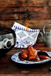 Red burning pig hoof