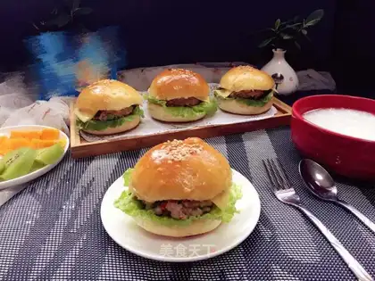 A field pork cheeseburger