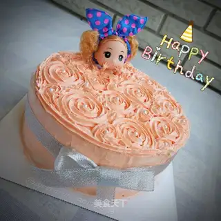 Eight-inch doll birthday cake