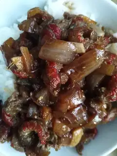 Lobster-covered rice