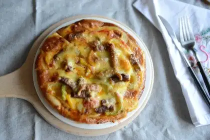 Steak pizza