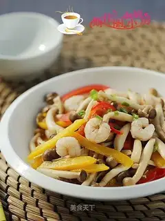 Pepper shrimp crab mushrooms