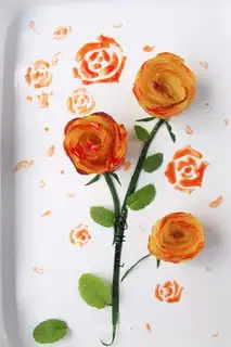 Cheese and rose and potatoes