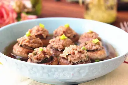 Fresh meat and mushrooms