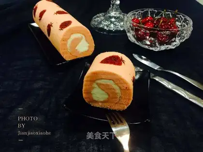 Pink strawberry rolls