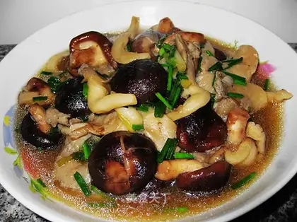 Stewed Double Mushrooms with Oyster Sauce