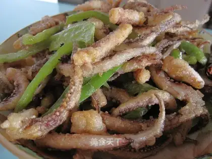 Dry stir-fried squid whiskers