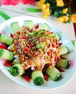 white pork with garlic mashed