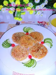 Sesame red bean pumpkin cake