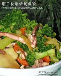 stir-fried squid with broccoli