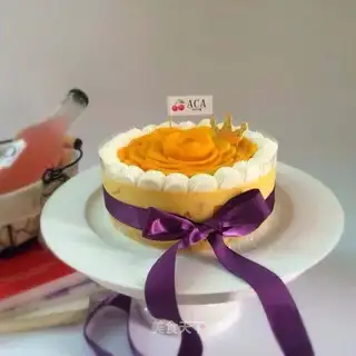 Mango heart mousse cake
