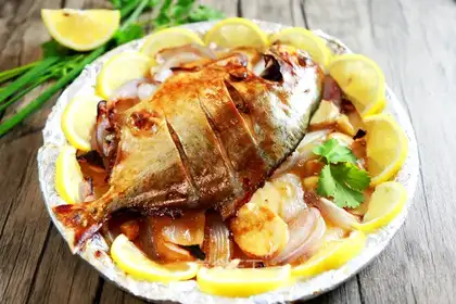 Delicious roasted fish
