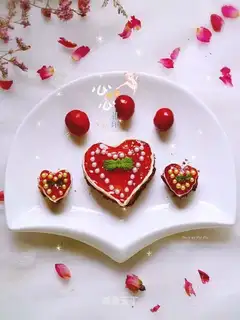 A cake with a heart