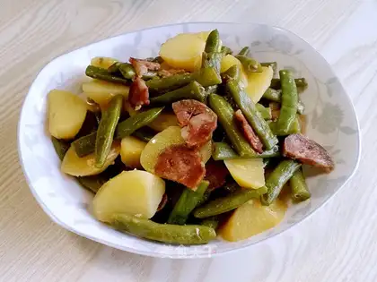 Sausage potatoes, beans