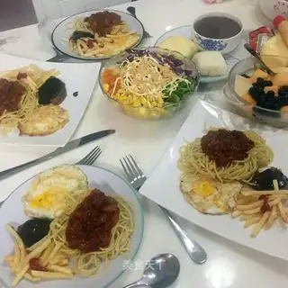It's Italian. Noodles