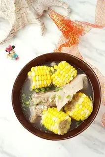 Corn guacamole. Pork bones