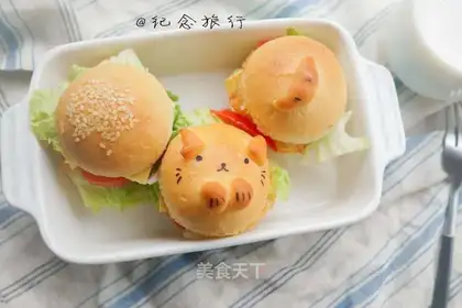 Mini cartoon cat burger