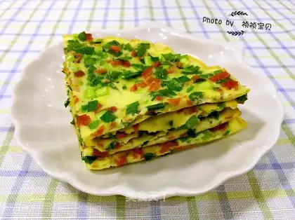 Cream sausage omelet